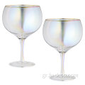 Προσαρμοσμένη Luster Colored Gold Rimmed Gin Balloon Glasses